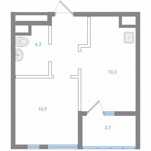 1 комнатная № 1.4.8.2